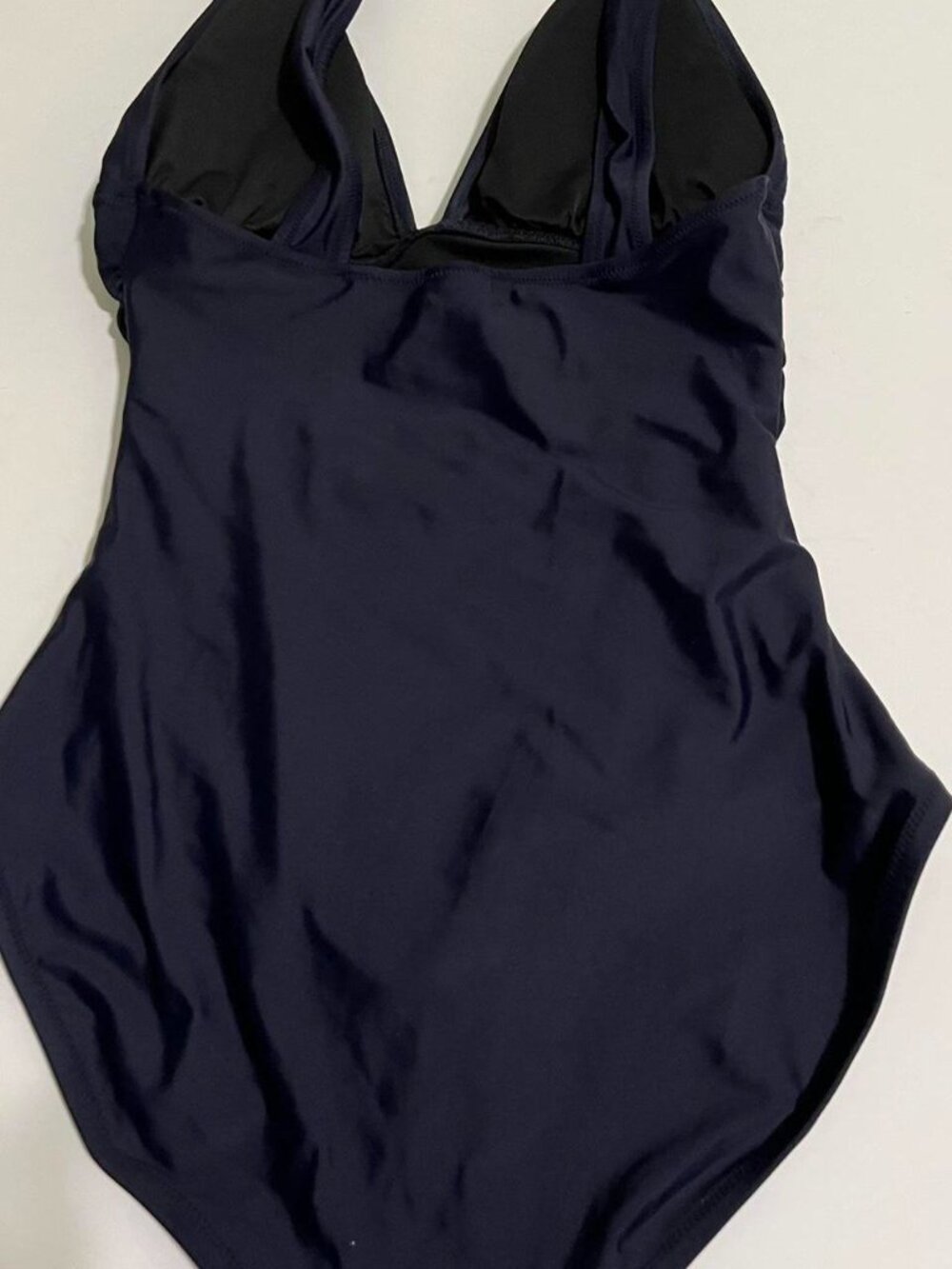 J.Crew Navy Ruched One Piece Swimsuit Women's Size 8, Like New - Picture 2 of 5